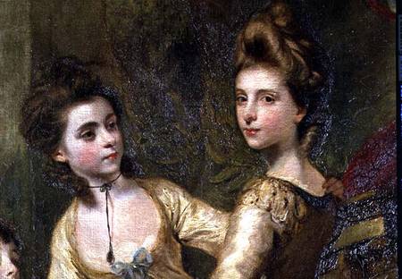 Two Elegant Young Girls, detail from the painting The Fourth Duke of Marlborough and his Family von Sir Joshua Reynolds