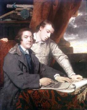 Portrait of James Paine (1717-89) architect, and his son James 1764
