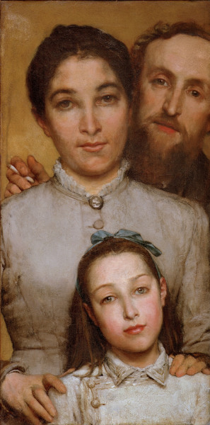 Jules Dalou mit Frau u.Tochter von Sir Lawrence Alma-Tadema