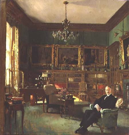 Otto Beit in his study at Belgrave Square von Sir William Orpen
