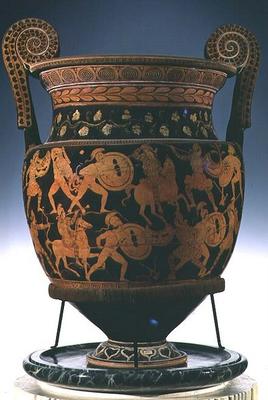 Red-figure volute krater depicting the Battle of the Greeks and the Amazons, Apulian (ceramic) (see von Sisyphus Painter