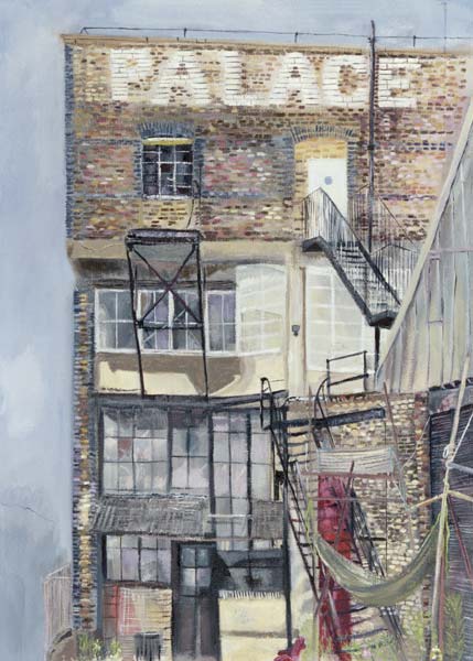 Palace Wharf, Rainville Road (oil pastel on paper)  von Sophia  Elliot
