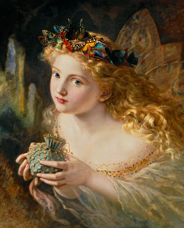 'Take the Fair Face of Woman, and Gently Suspending, With Butterflies, Flowers, and Jewels Attending von Sophie Anderson