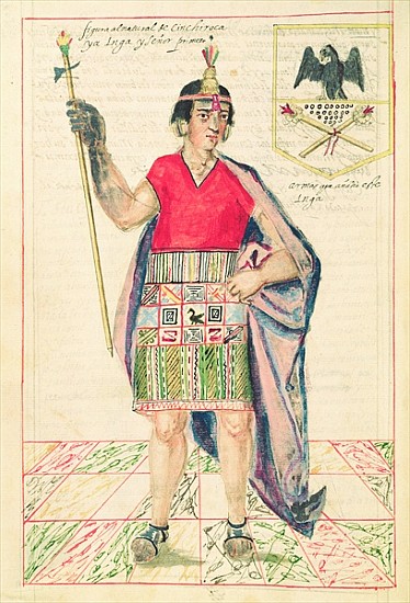 Illustration of Cincheroca, from ''Historia y Genealogia Real de los Reyes Incas del Peru, de sus he von Spanish School