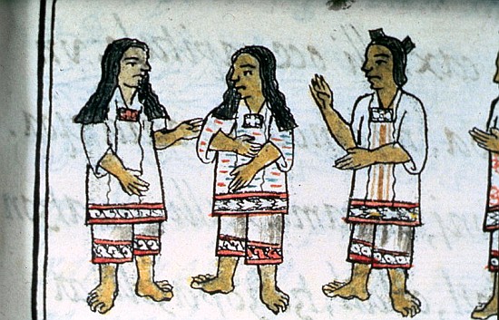 Ms Palat. 218-220 Book IX Female Aztec costumes, from the ''Florentine Codex'' by Bernardino de Saha von Spanish School