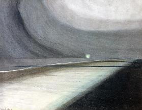 Beach in Moonlight, Seascape with Light 1908