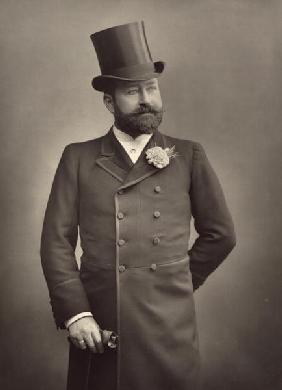 George Robert Sims (1847-1922), journalist and playwright, portrait photograph (b/w photo) 