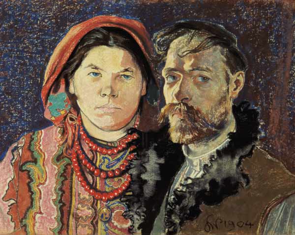 Selbstbildnis mit Frau (Autoportret z zona) von Stanislaw Wyspianski