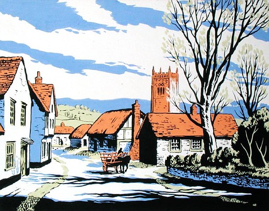 Village Street (gouache on paper)  von Stanley  Cooke