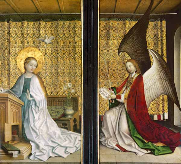 Dreikönigsaltar im Dom zu Köln Verkündigung Mariae von Stephan Lochner