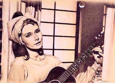 Audrey Hepburn spielt Gitarre 2020