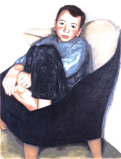 Boy in a Chair, 2003 (pastel on paper)  von Stevie  Taylor