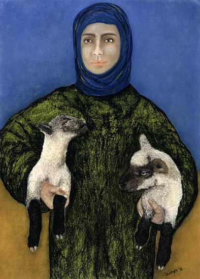 Shepherdess, 1998 (pastel on paper)  von Stevie  Taylor