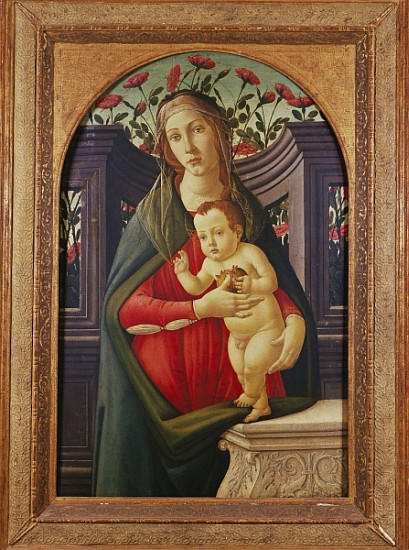 The Madonna and Child in a Niche Decorated with Roses von (studio of) Sandro Botticelli