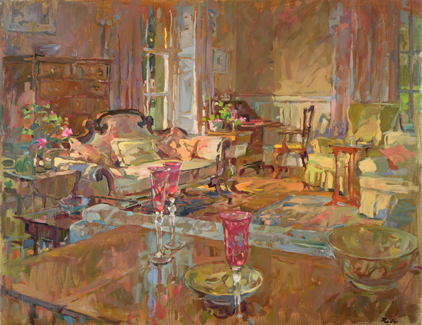 Drawing Room with Venetian Glass von Susan  Ryder
