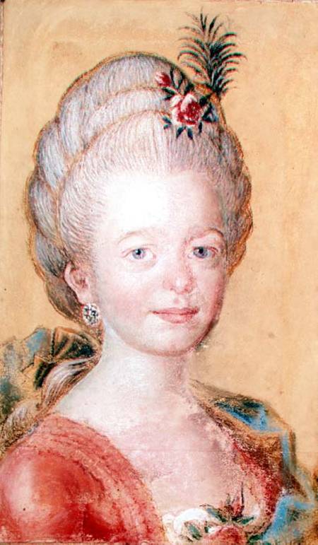 Portrait of the daughter of Carl Linnaeus (1707-78) von Swedish School
