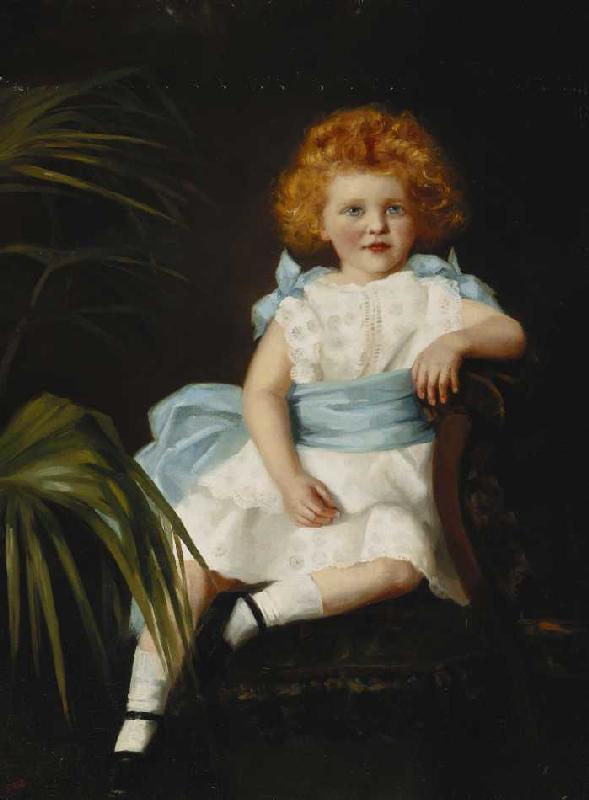 Junges Mädchen mit blauer Schärpe. von Sybil M. Dowie