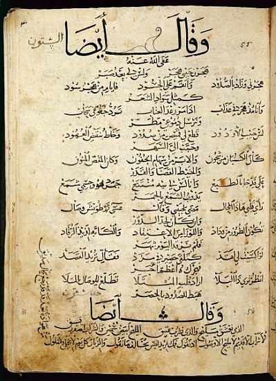 Ms.B86 fol.55b Poem Ibn Quzman (copy of a 12th century original) von Syrian School