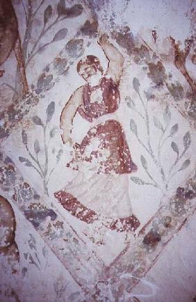 Fresco depicting a female dancer, from the Apodyterium early 8th
