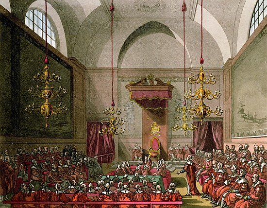 House of Lords from Ackermann''s ''Microcosm of London'' von T.(1756-1827) Rowlandson
