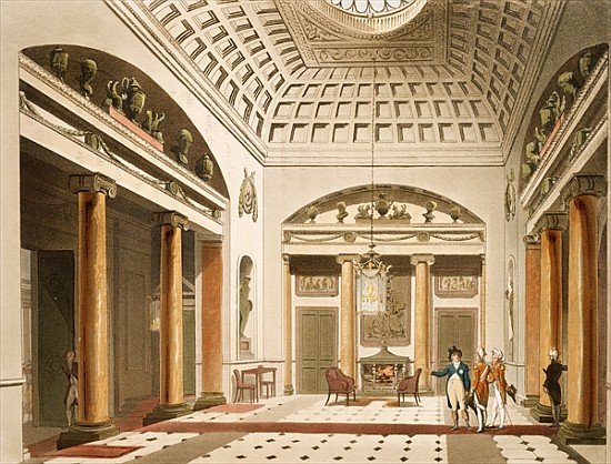 The Hall, Carlton House, from Ackermann''s ''Microcosm of London'' von T.(1756-1827) Rowlandson
