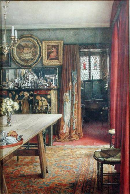 Interior view of The Grange, North End Road, Fulham home to Edward Burne-Jones (1833-98)  on von T. M. Rook