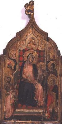 Madonna and Child with Saints (tempera on panel) 18th