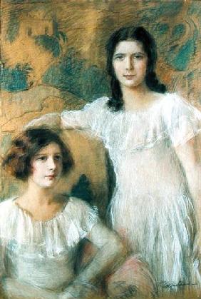 Portrait of Two Girls c.1910 ste