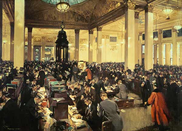 The Underwriting Room at Lloyds of London, November 1948 von  Terence Cuneo