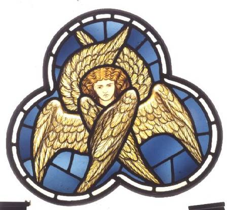 Many-winged Angel, stained glass window removed from the east window of St. James' Church, Brighouse von The William Morris factory