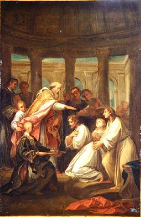 Baptism of St. Augustine, study for the decoration of the Invalides 1702