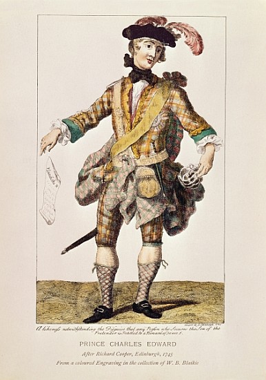 Satirical print in form of a ''Wanted Poster'' for Prince Charles Edward Stuart von the Elder Cooper Richard