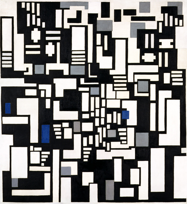 Komposition IX, Opus 18: (Abstraktion der Kartenspieler) von Theo van Doesburg