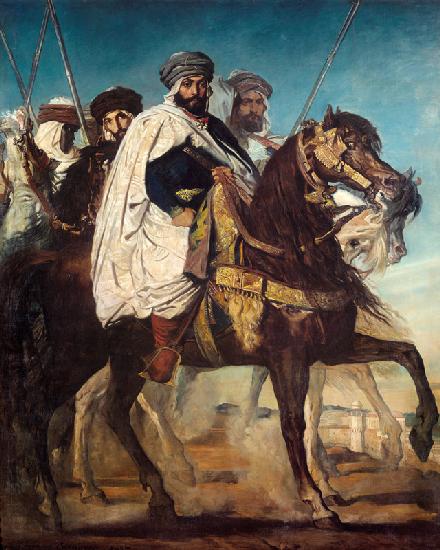 Ali-Ben-Hamet, Kalif von Constantine und Führer der Haraktas mit Gefolge 1845