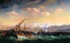 Andrea Doria zerstreut die spanische Flotte vor der Mündung des Var 1524 1846