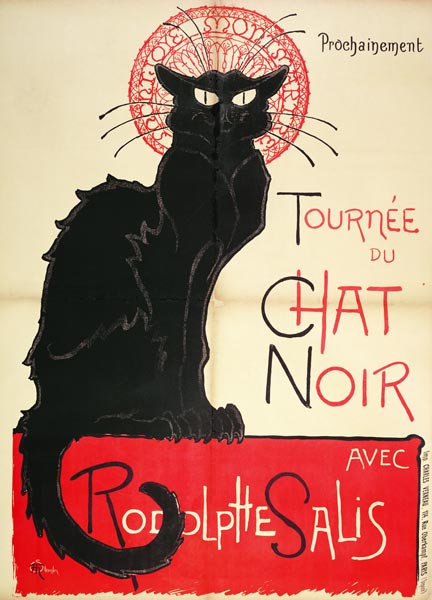 Poster advertising a tour of the Chat Noir Cabaret, 1896 (colour litho) von Théophile-Alexandre Steinlen