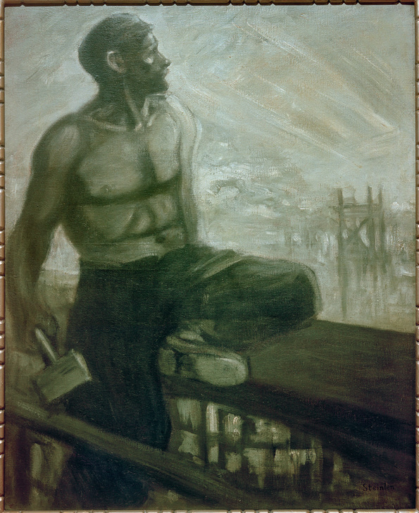 Der Zimmermann oberhalb des Hafens von Théophile-Alexandre Steinlen
