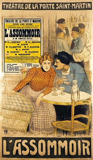 Poster advertising ''L''Assommoir'' M.M.W. Busnach and O. Gastineau at the Porte Saint-Martin Theatr von Théophile-Alexandre Steinlen