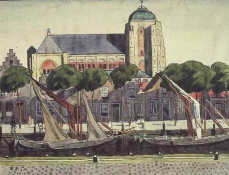 The Church and Harbour at Verre von Thomas Austen Brown