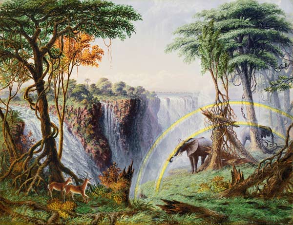 Der Mosi-oa-Tunya oder: Die Victoria Falls, Zambesi River von Thomas Baines