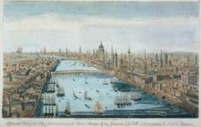 A General View of the City of London and the River Thames, plate 2 from 'Views of London', engraved 19th