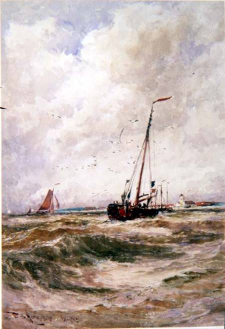 Fishing Boats Off Katwick von Thomas Bush Hardy
