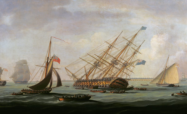 The Sinking of the Royal George von Thomas Buttersworth