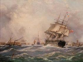 British Warship off Portsmouth 1840