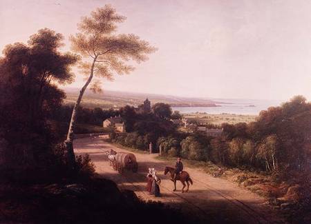Landscape with peasants near Naples von Thomas Christopher Hofland