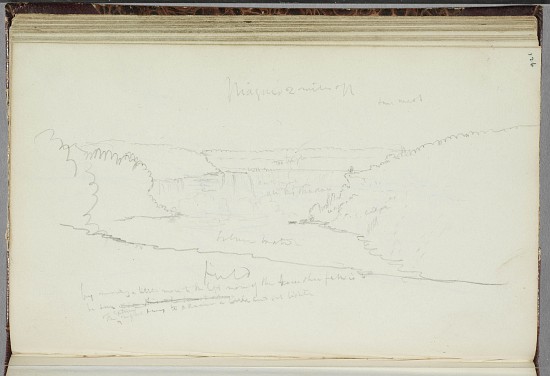 Untitled, landscape with notations von Thomas Cole