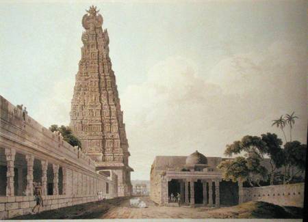 Hindoo Temple at Madura, plate XVI from 'Oriental Scenery' von Thomas Daniell
