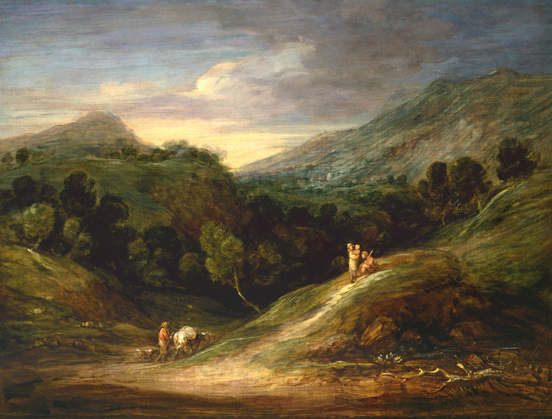 Mountain Landscape with a Drover and a Packhorse von Thomas Gainsborough