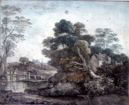 Landscape with Cottage and Stream von Thomas Gainsborough
