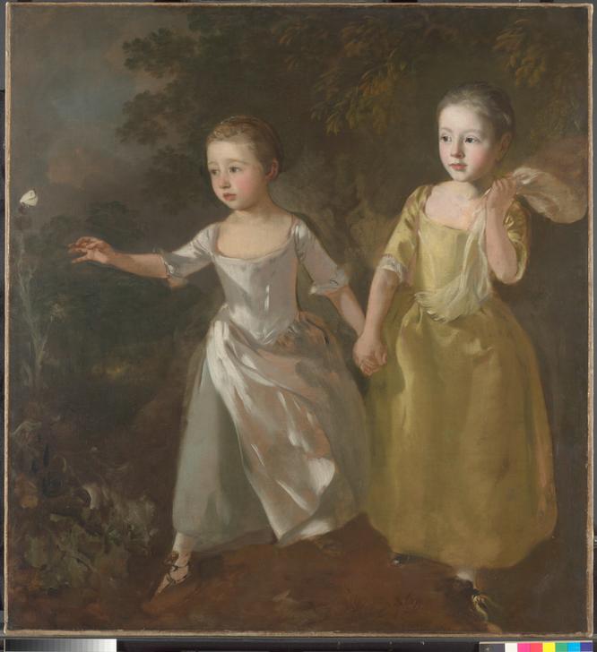 Margaret and Mary Gainsborough, the artist’s daughters, chasing a butterfly (Die Töchter des Künstle von Thomas Gainsborough